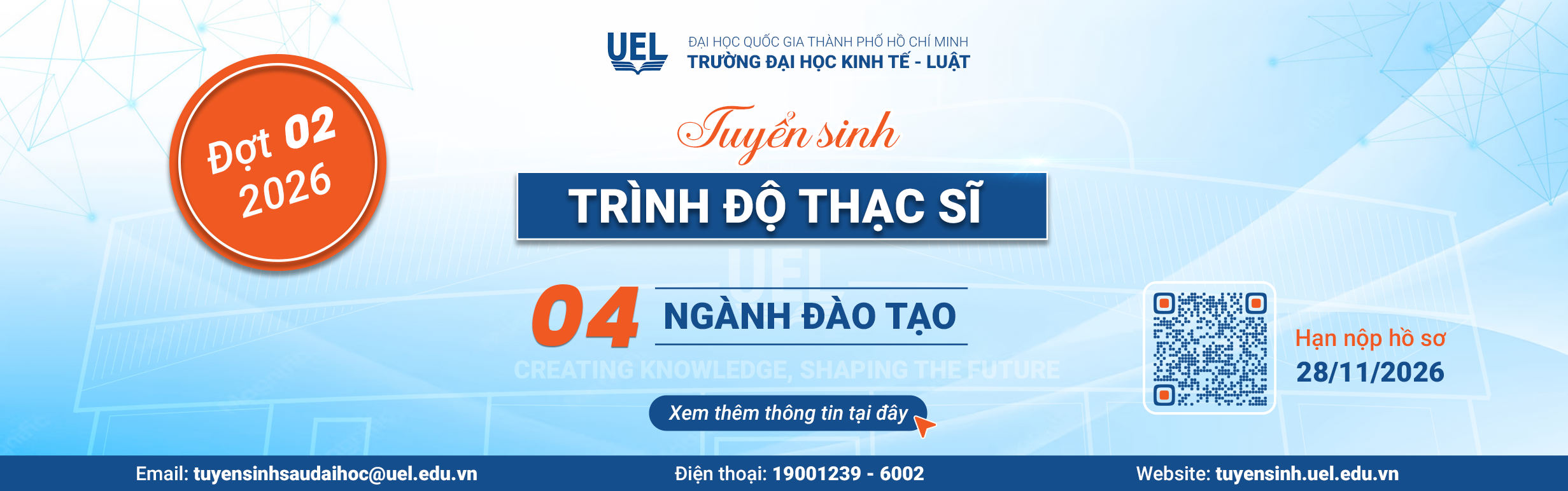 Thong bao tuyen sinh trinh do thac si dot 2 nam 2026 Truong Dai hoc Kinh Te - Luat